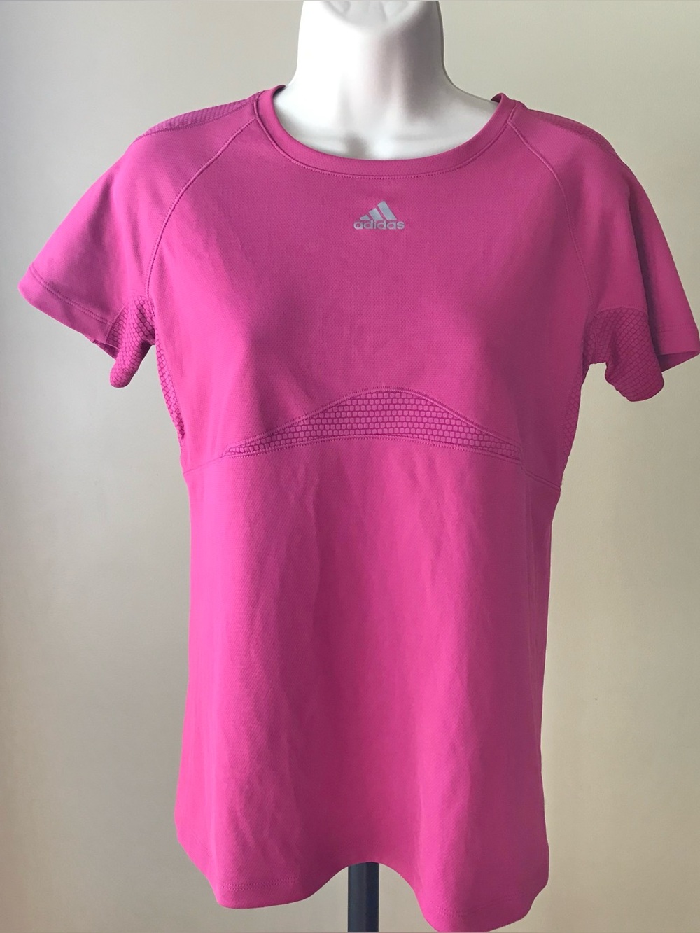 Adidas Pink Short Sleeve Performance Top Size S